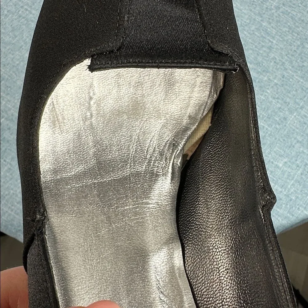 Stuart Weitzman Vintage Black Satin Upper Heels Size 9 AA